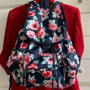 LESPORTSAC BACK PACK NAVY BLUE / pink and red 🌹